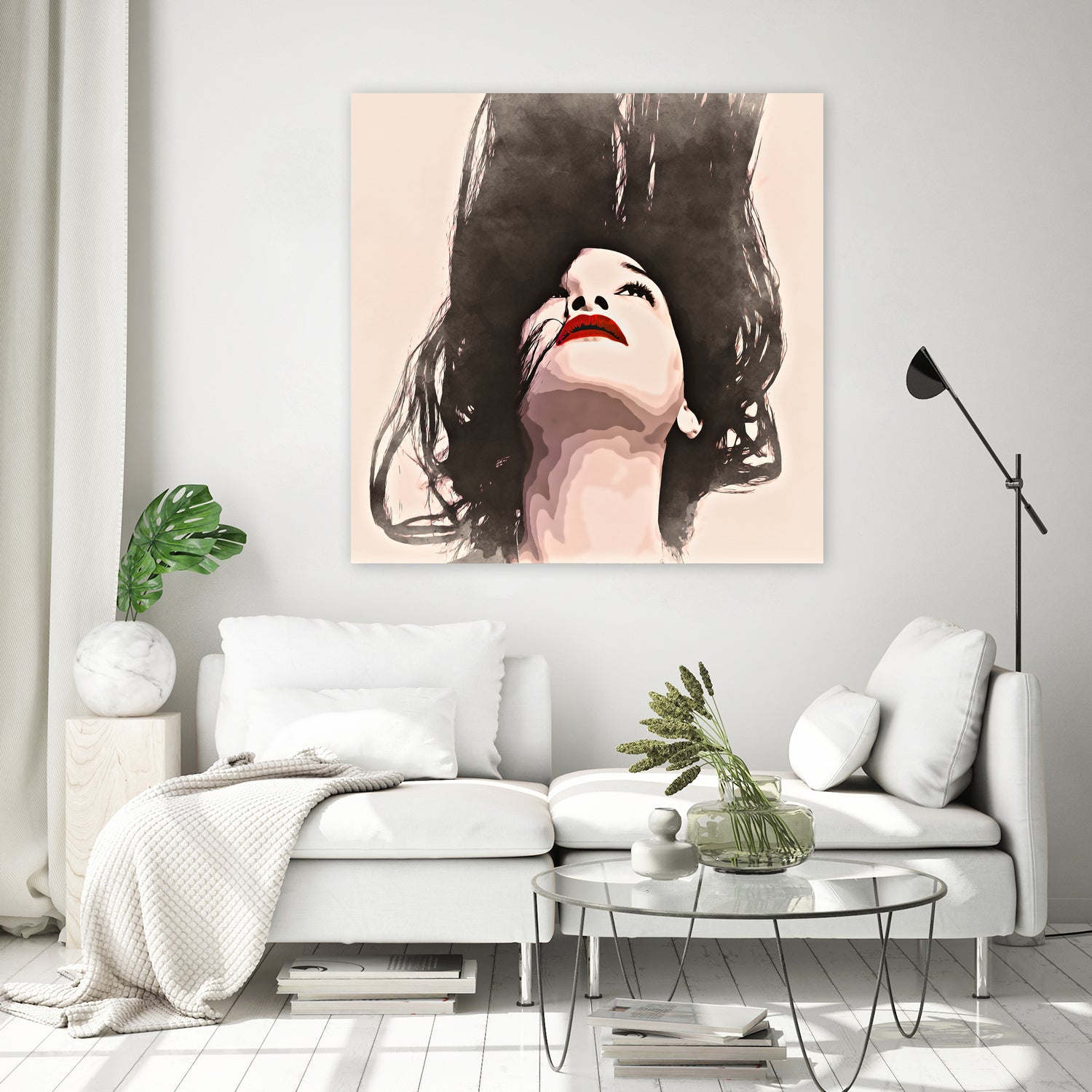 Woman upside down - painting in watercolor by CADET Pierre on GIANT ART - black digital painting