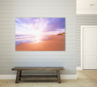 Sunset Beach Scene, Summertime, Pastel Sky by Petra Lang on GIANT ART - pink photo illustration