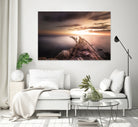Sunset  Coast, Waves and Rocks by Petra Lang on GIANT ART - brown photo illustration