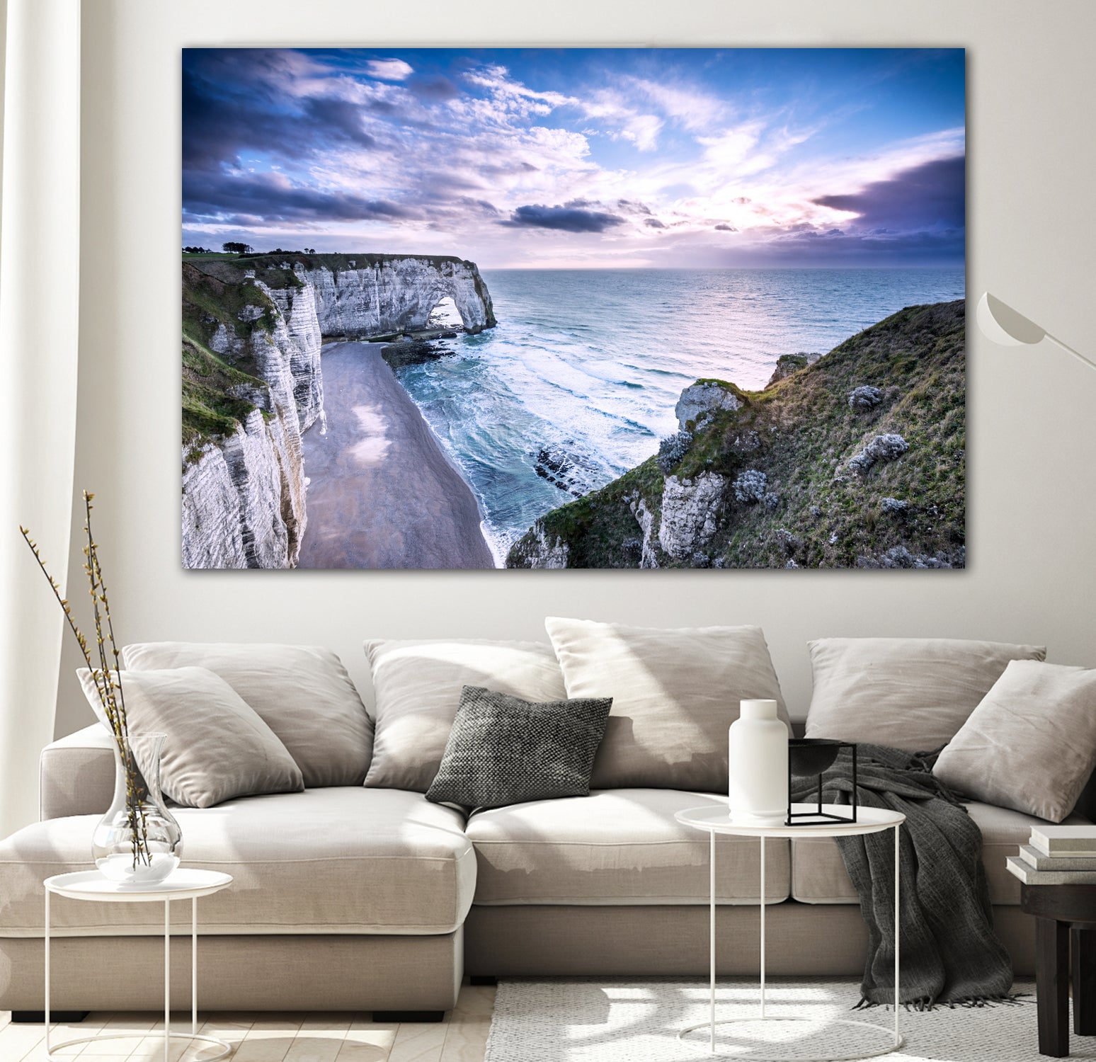 Natural Rock Arch - Normandy, France by Petra Lang on GIANT ART - blue photo illustration