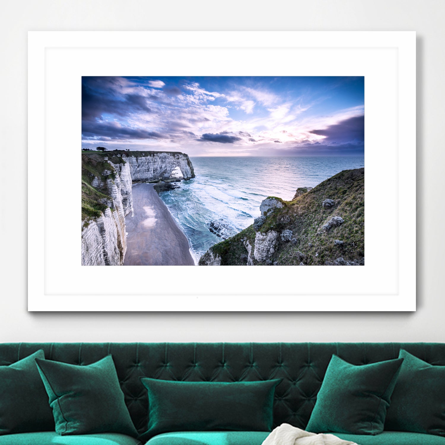 Natural Rock Arch - Normandy, France by Petra Lang on GIANT ART - blue photo illustration