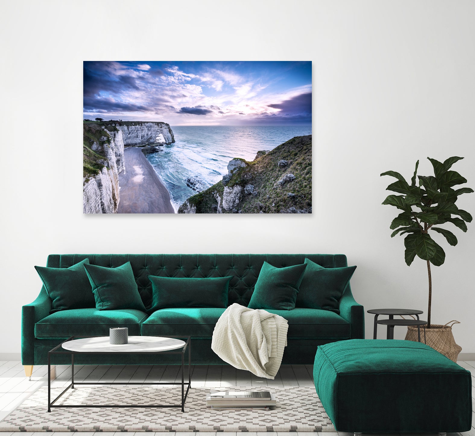 Natural Rock Arch -  Normandy, France by Petra Lang on GIANT ART - blue photo illustration