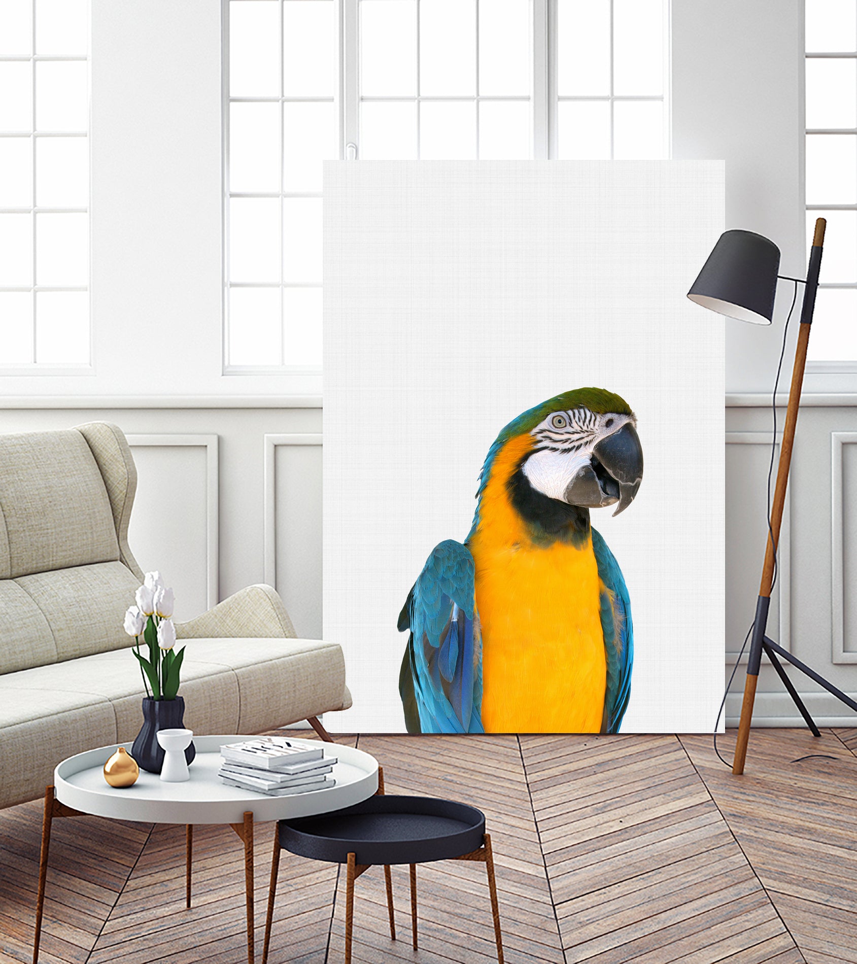 Macaw Parrot by Justinas Jokubauskas on GIANT ART - yellow photo manipulation