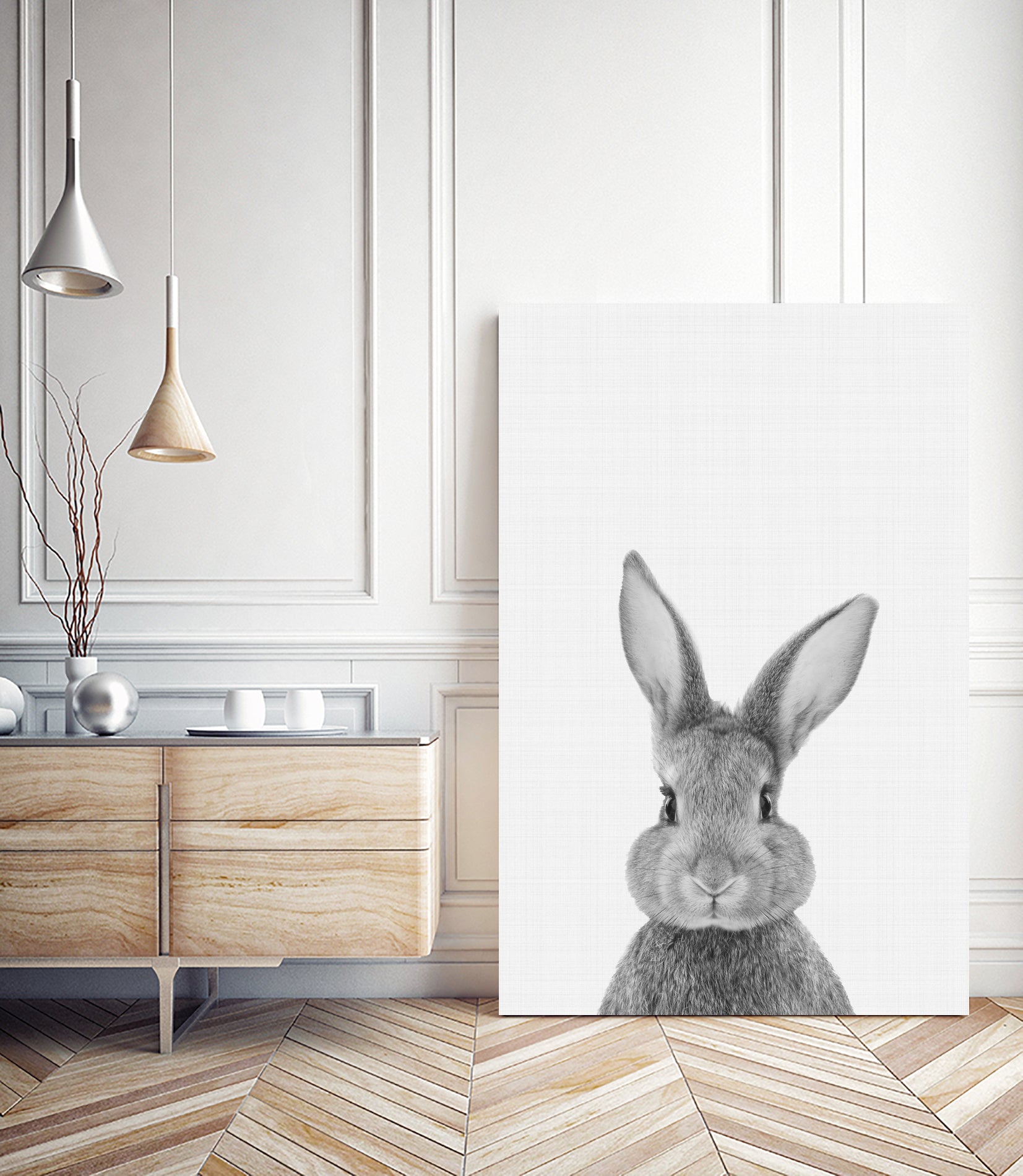 Rabbit Portrait by Justinas Jokubauskas on GIANT ART - black photo manipulation