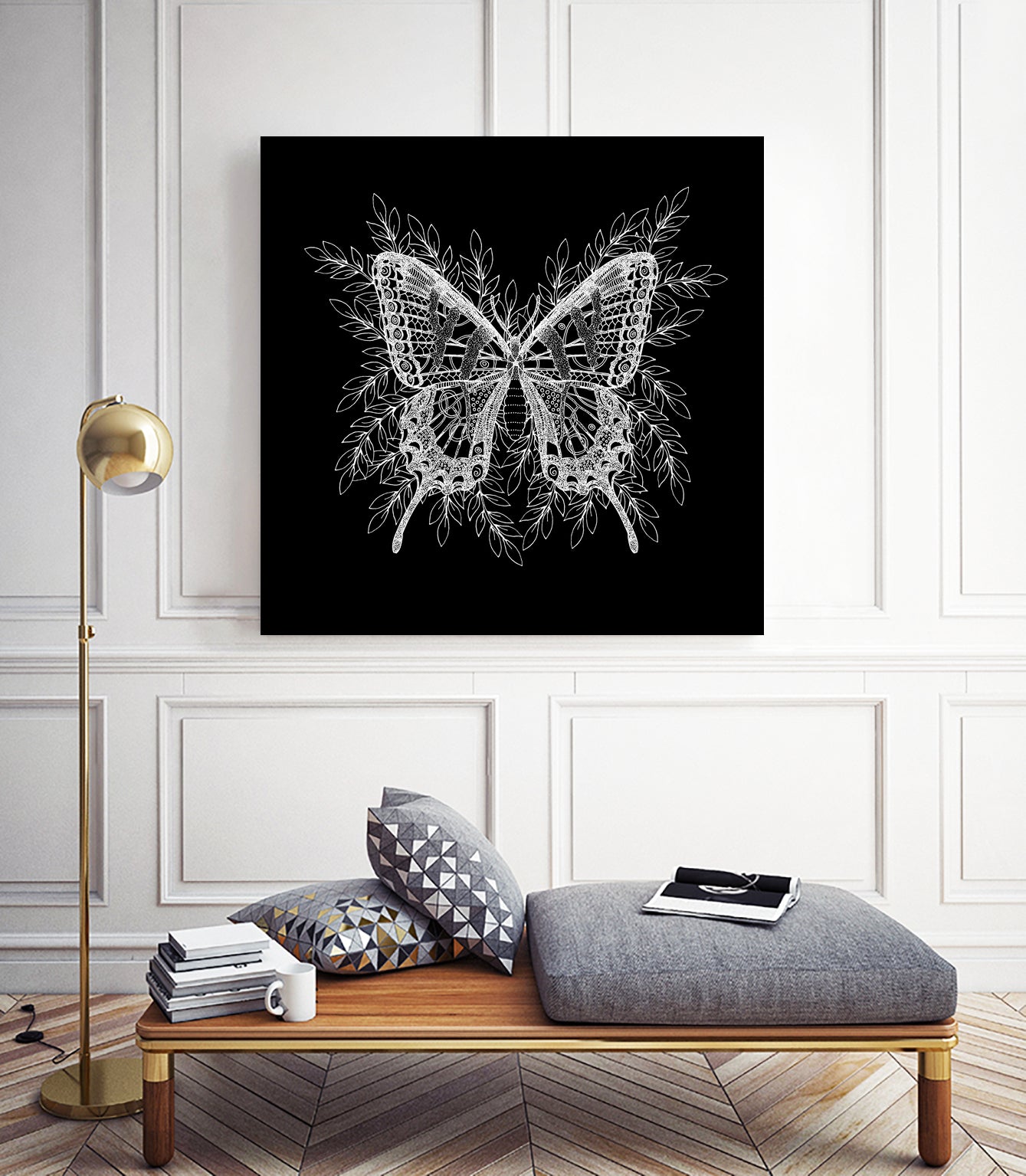 Black and White Butterfly Design by Brigitte Carre on GIANT ART - black digital painting