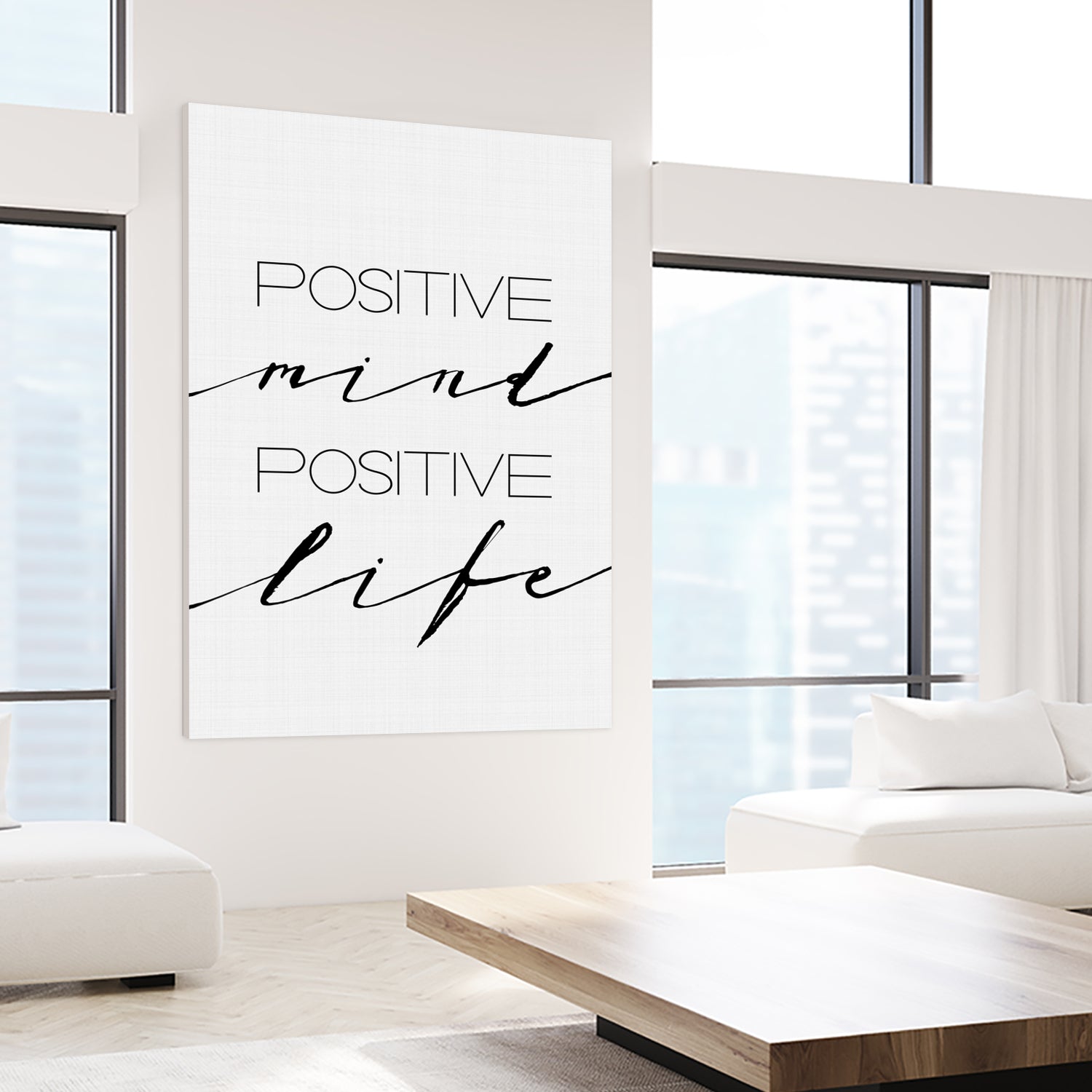 Positive Mind Positive Life by Justinas Jokubauskas on GIANT ART - black typography