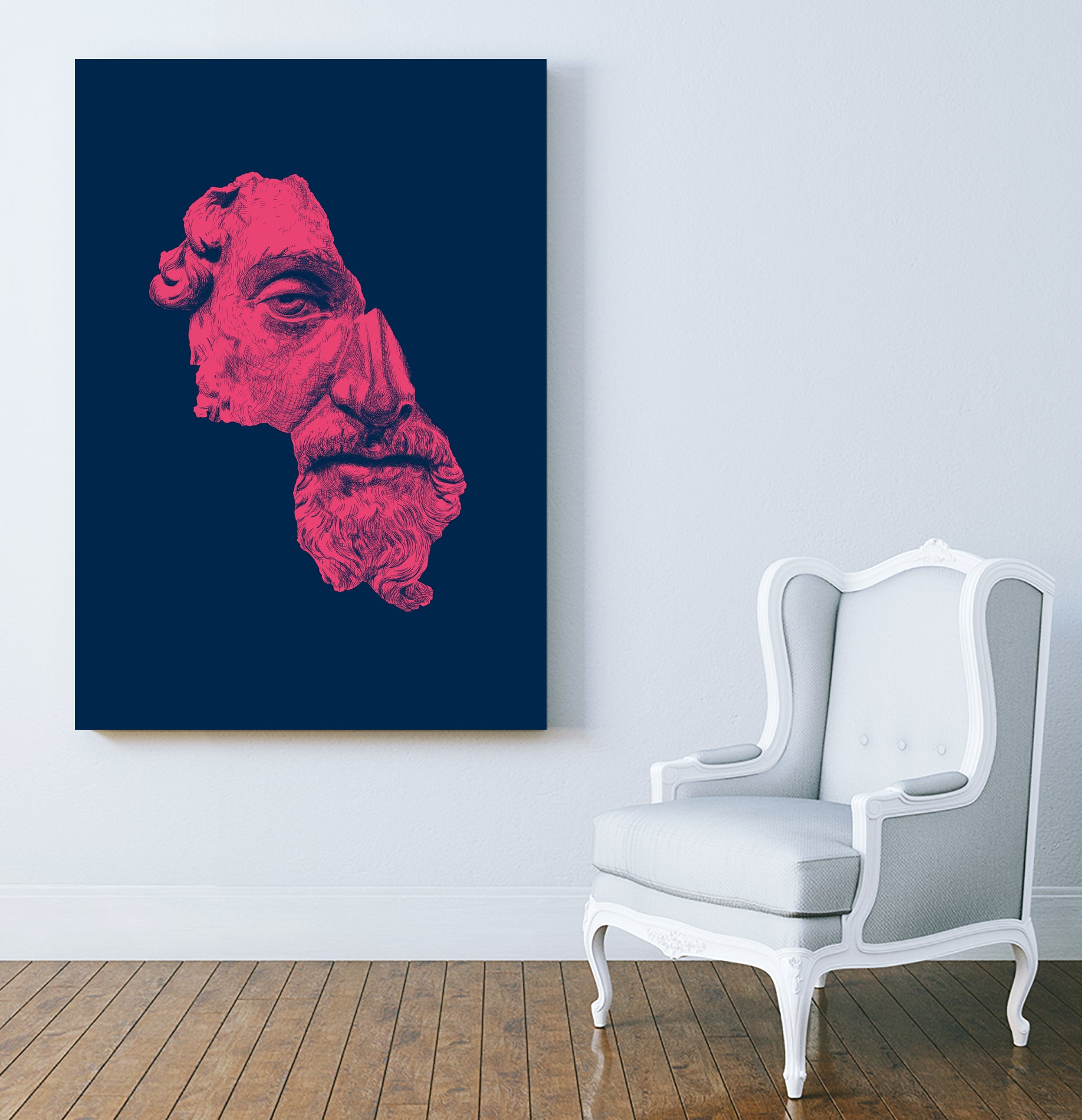 MARCUS AURELIUS ANTONINUS AUGUSTUS / blue / red by Daniel Coulmann on GIANT ART - blue digital drawing