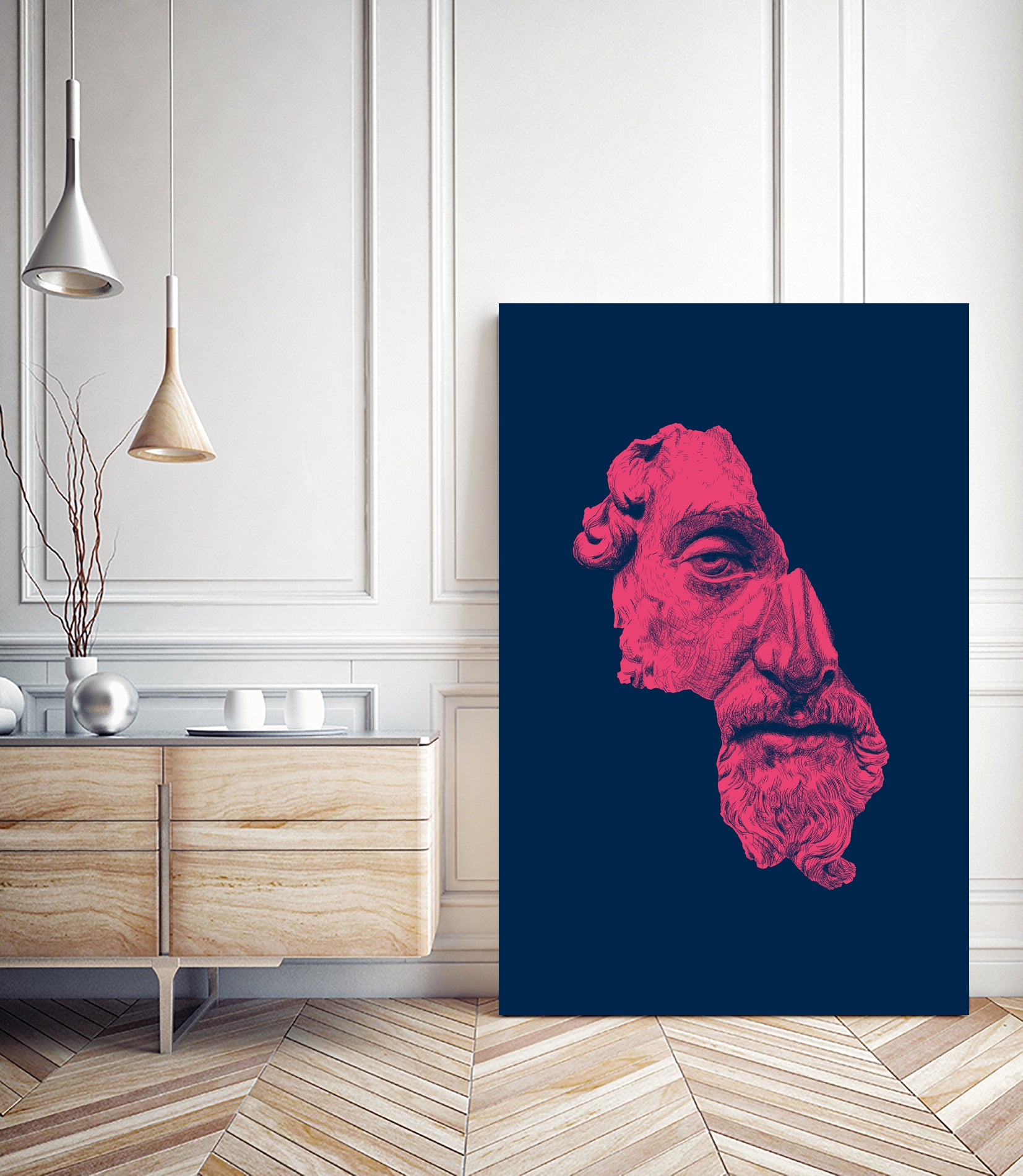 MARCUS AURELIUS ANTONINUS AUGUSTUS / blue / red by Daniel Coulmann on GIANT ART - blue digital drawing