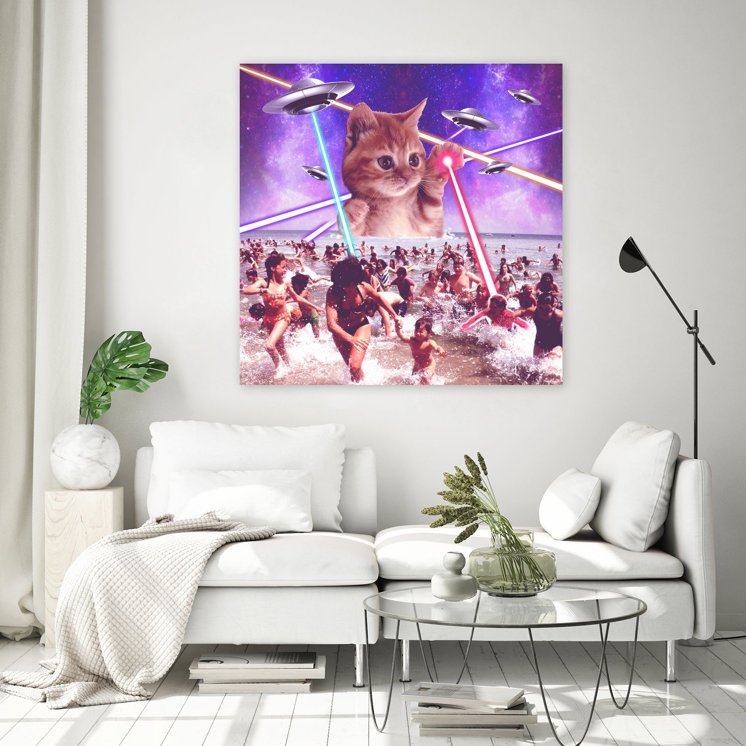 cat invader from space galaxy marsians by Damian Augustyniak on GIANT ART - white photo manipulation