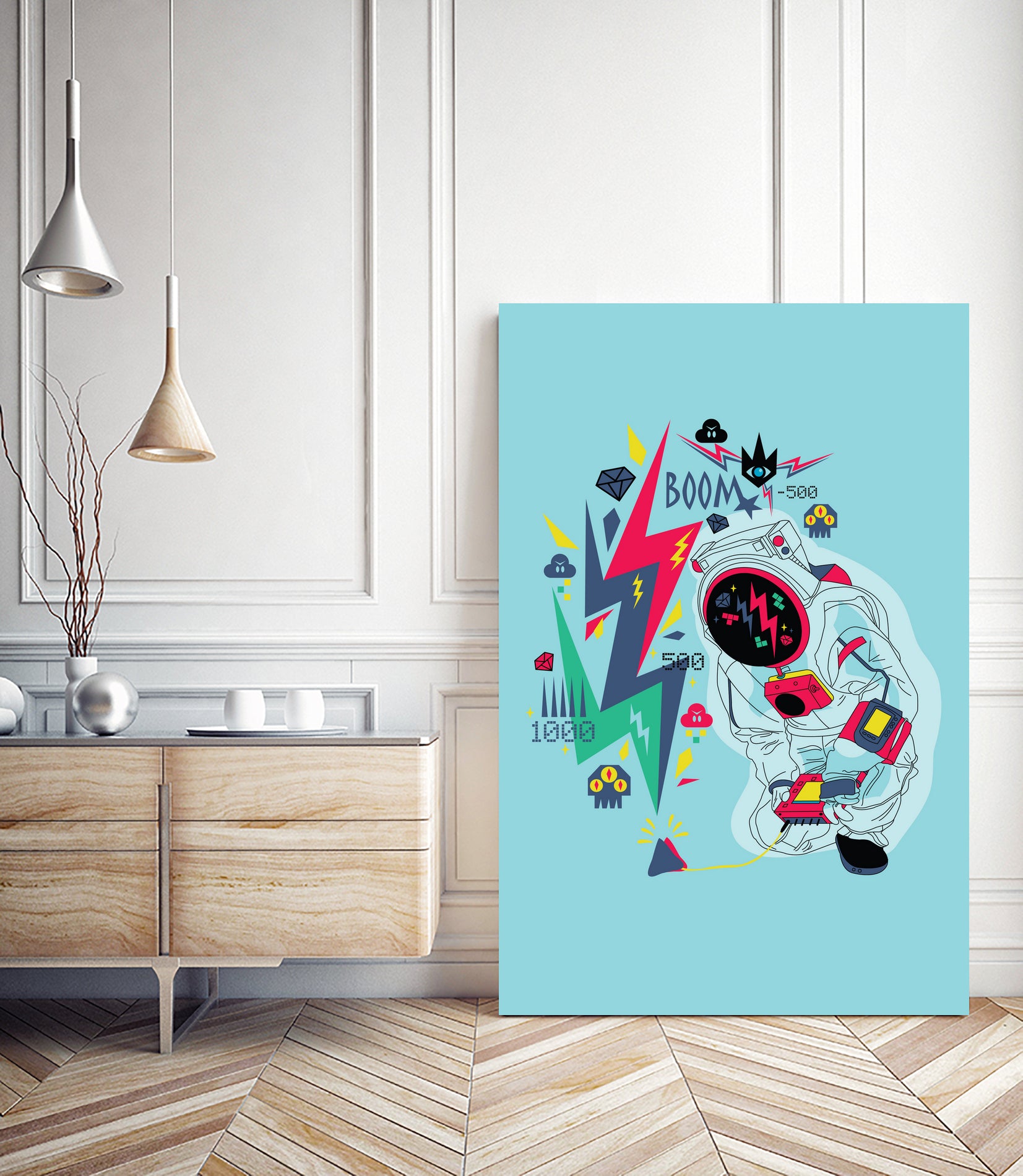 Space Fireworks by Ralph Muncada on GIANT ART - blue digital drawing