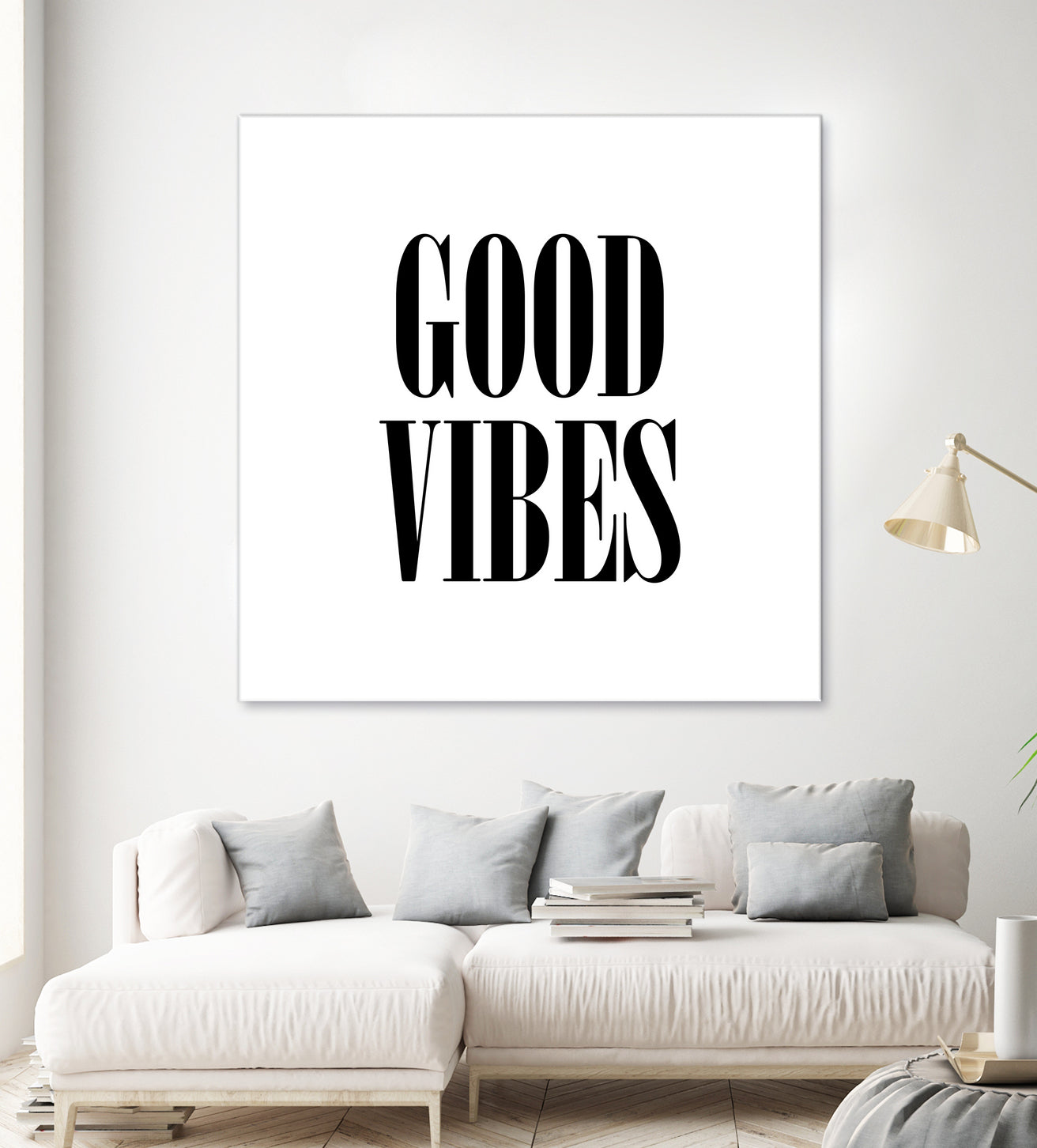 Good Vibes by Neli Dimitrova on GIANT ART - white typography