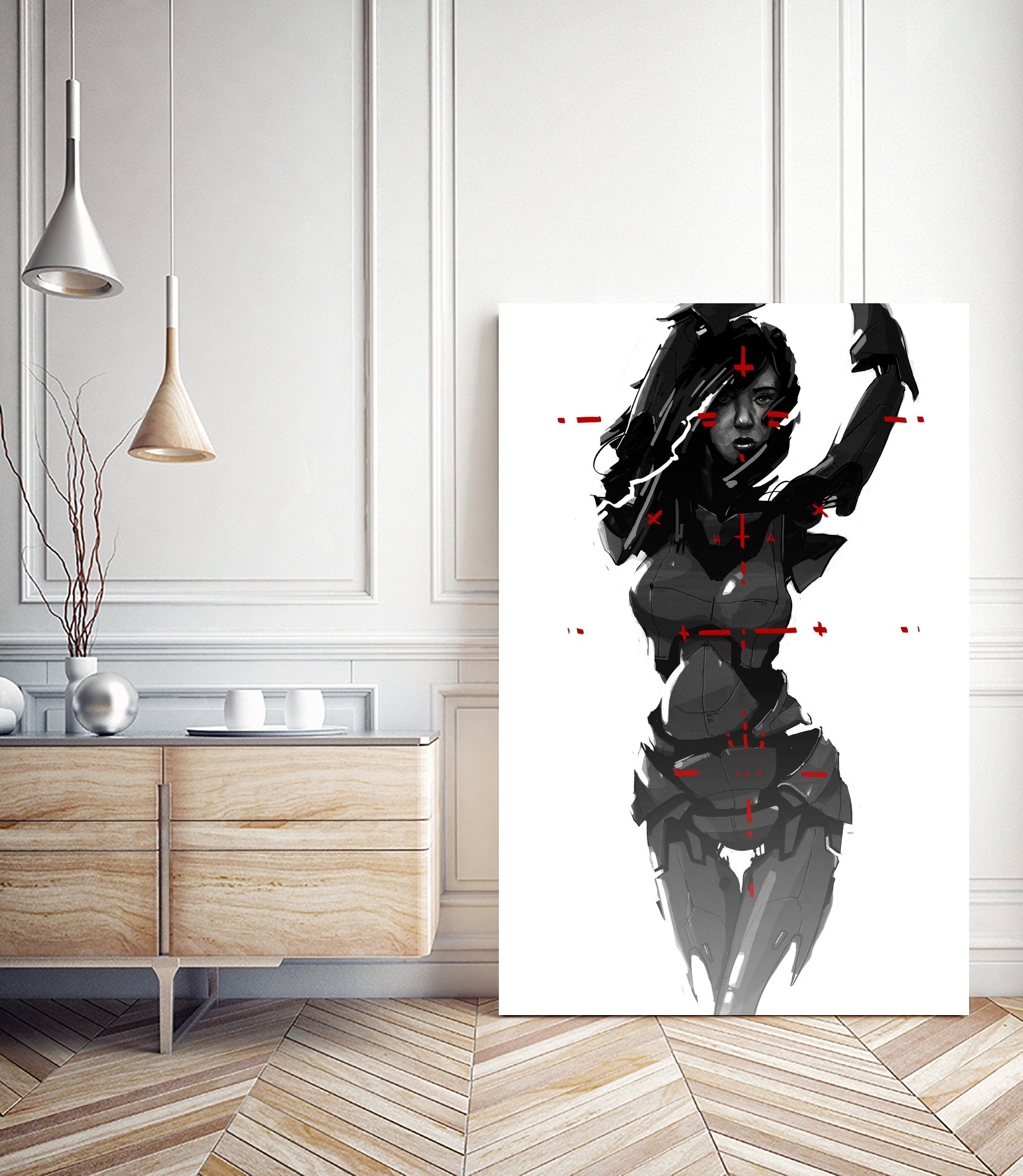 Robogirl by Kaloian Toshev on GIANT ART - black digital drawing