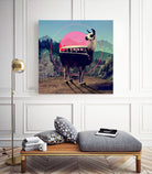 Llama by Ali Gulec on GIANT ART - blue mixed media