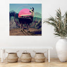 Llama by Ali Gulec on GIANT ART - blue mixed media