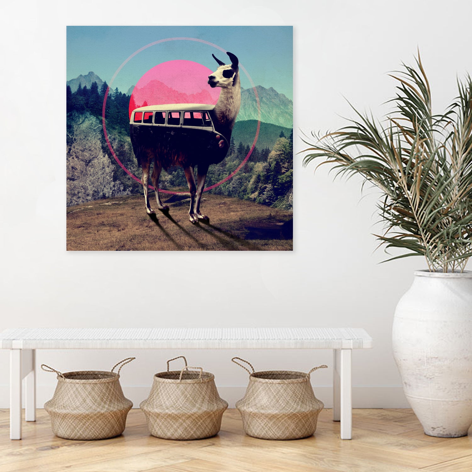 Llama by Ali Gulec on GIANT ART - blue mixed media