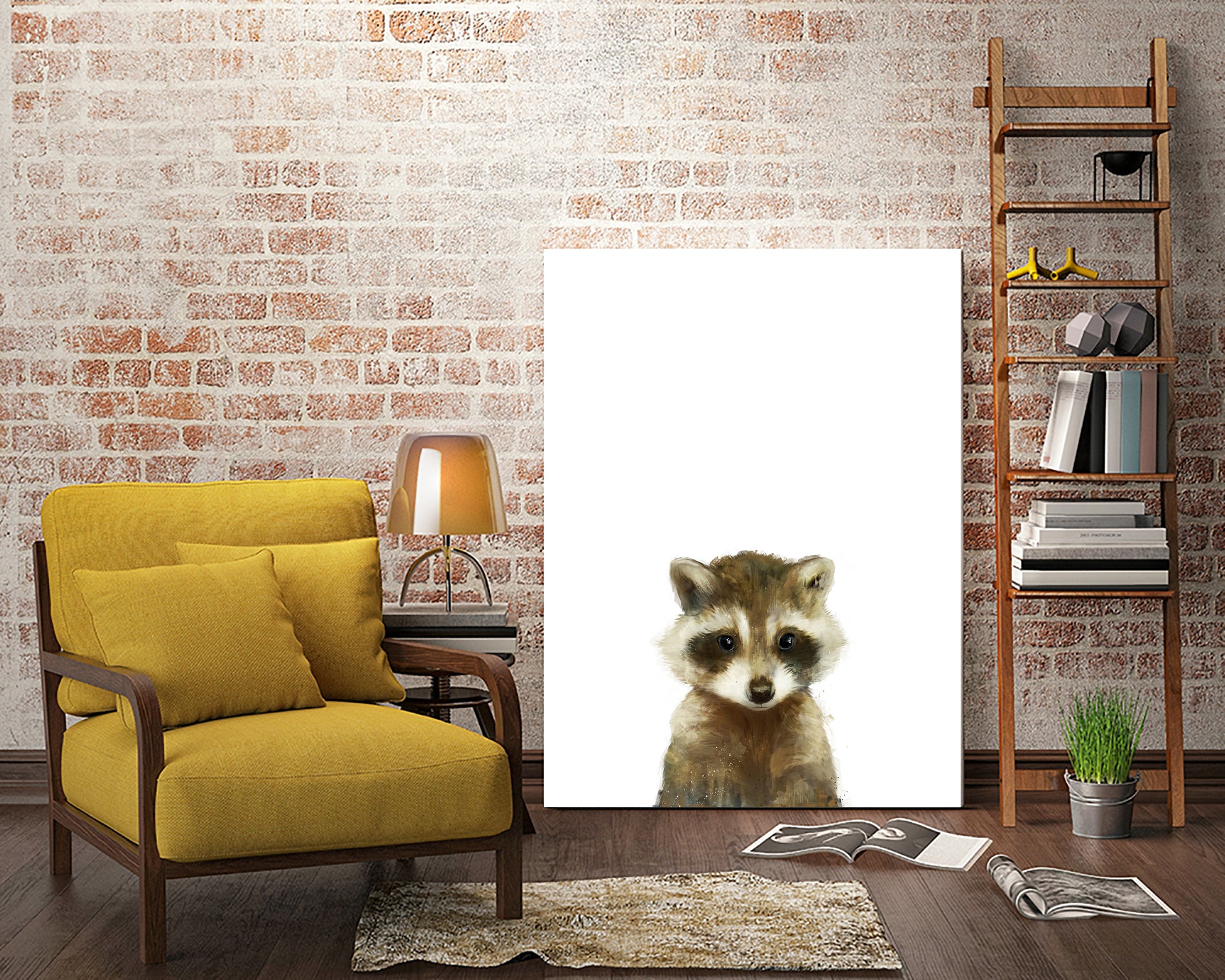 Little Raccoon by Amy Hamilton on GIANT ART - digital painting