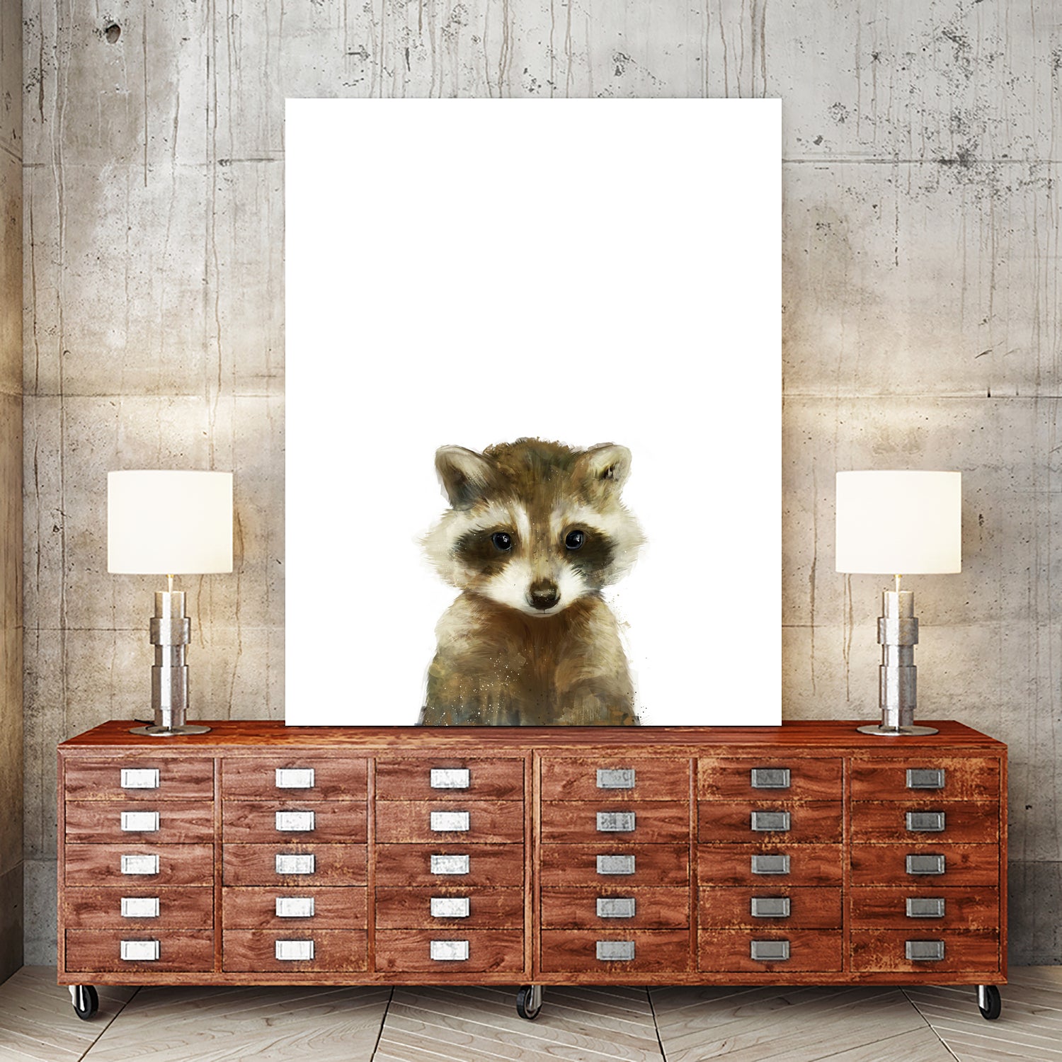 Little Raccoon by Amy Hamilton on GIANT ART - digital painting