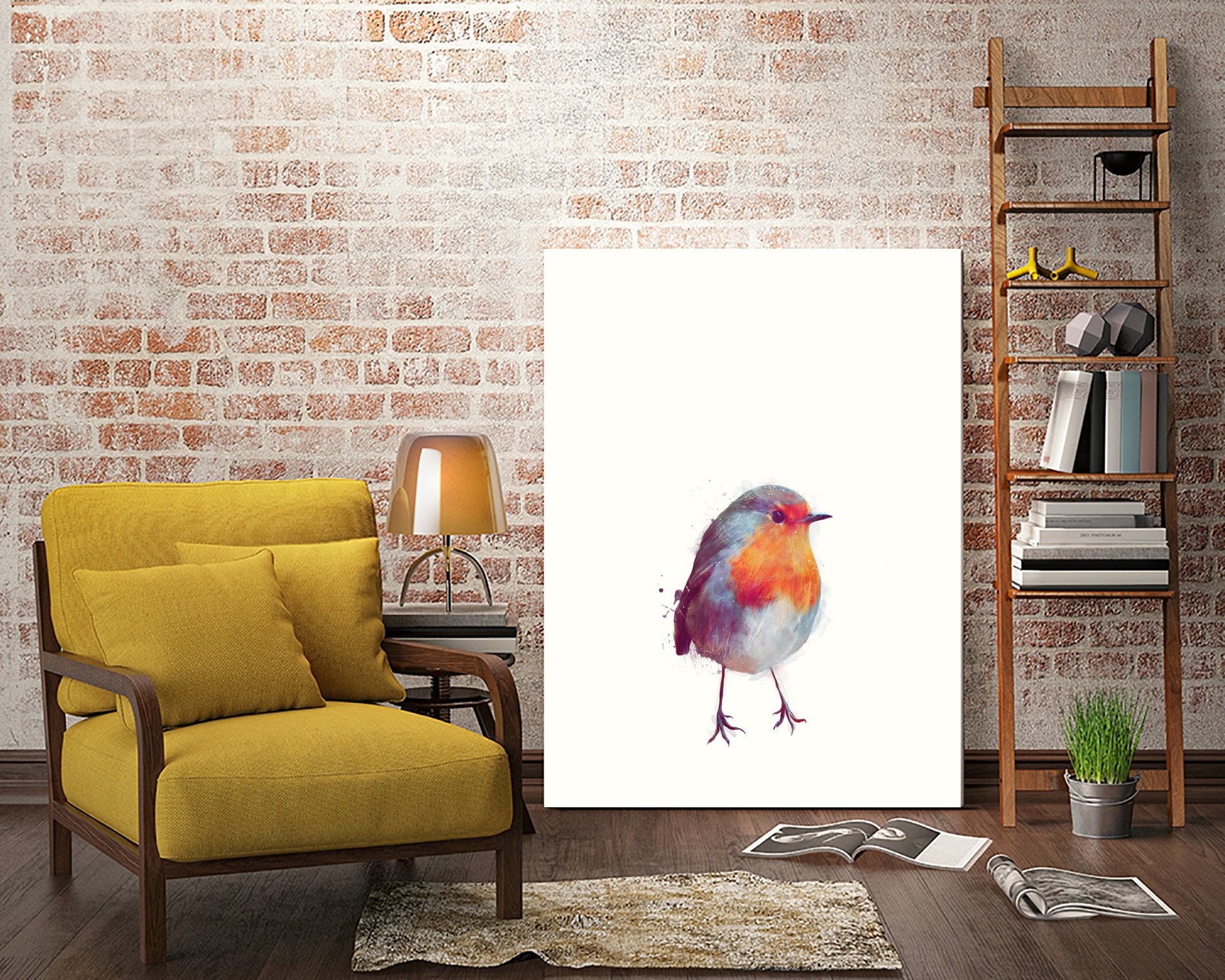 Winter Robin by Amy Hamilton on GIANT ART - digital painting