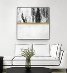 Golden Line / White by Elisabeth Fredriksson on GIANT ART - gray digital painting
