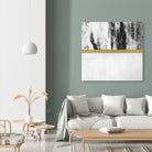 Golden Line / White by Elisabeth Fredriksson on GIANT ART - gray digital painting