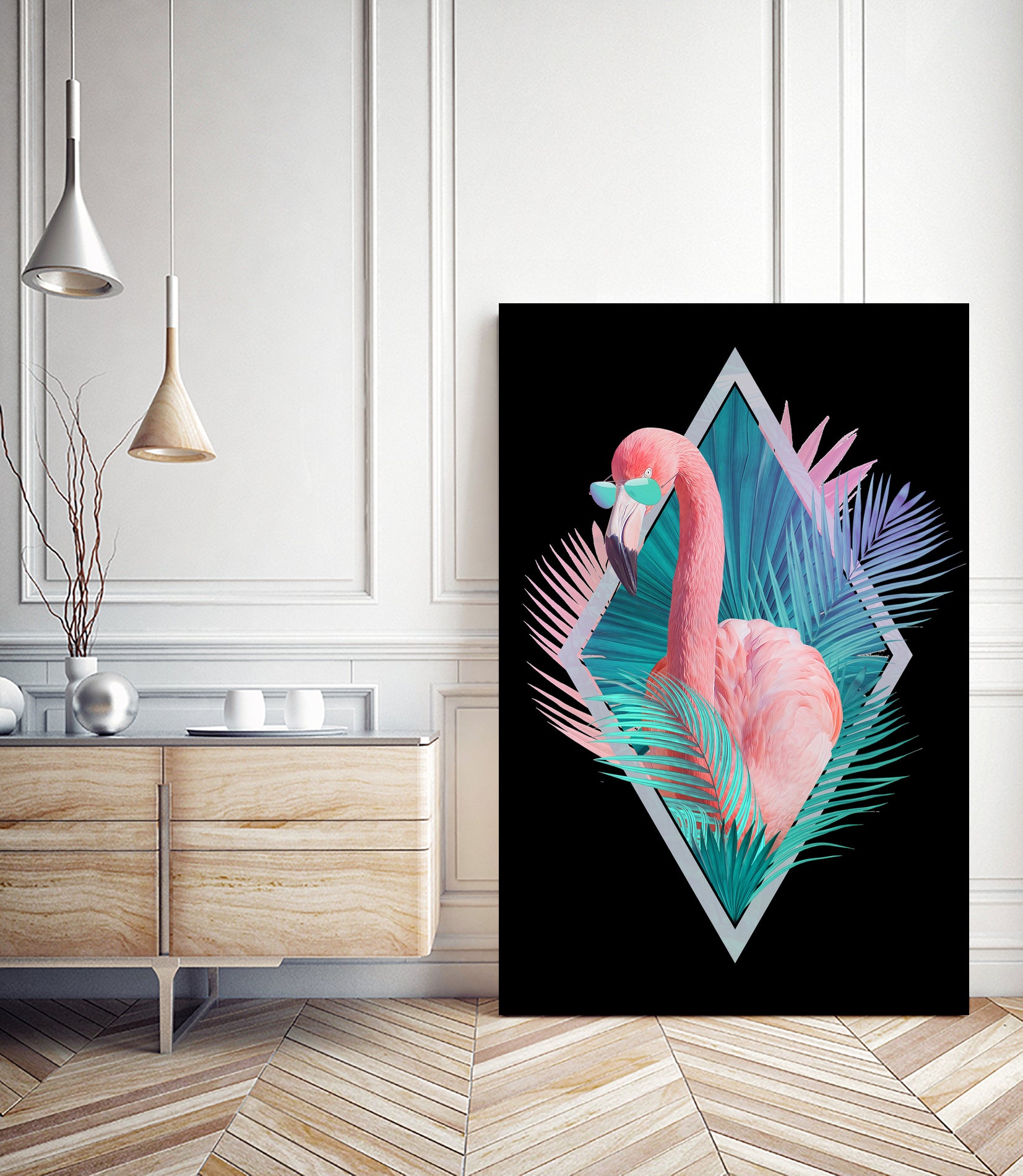 Tropical leaves by Robert Farkas on GIANT ART - pink photo manipulation