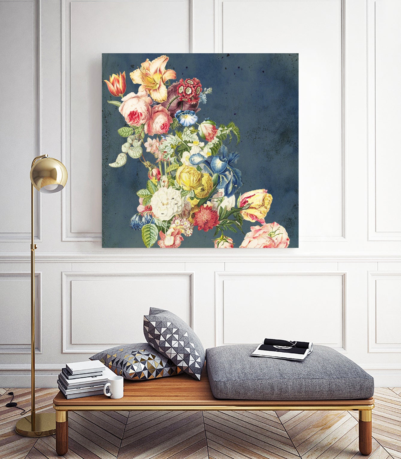 Floral tribute to Louis McNeice by anne corr on GIANT ART - blue digital painting