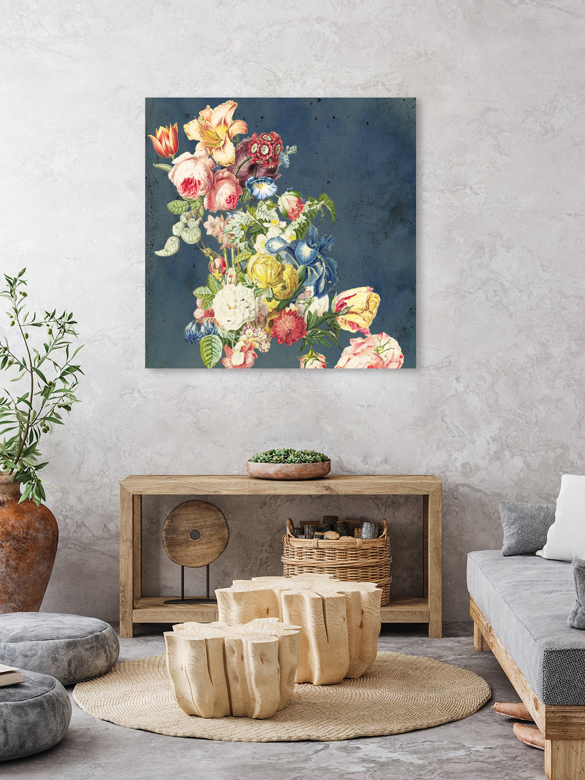 Floral tribute to Louis McNeice by anne corr on GIANT ART - blue digital painting