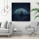 moon twilight by Dirk Wüstenhagen on GIANT ART - blue photo manipulation