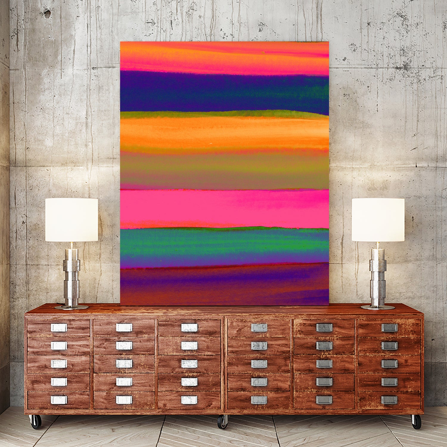 Desert Sunset by Rebecca Allen on GIANT ART - blue digital painting