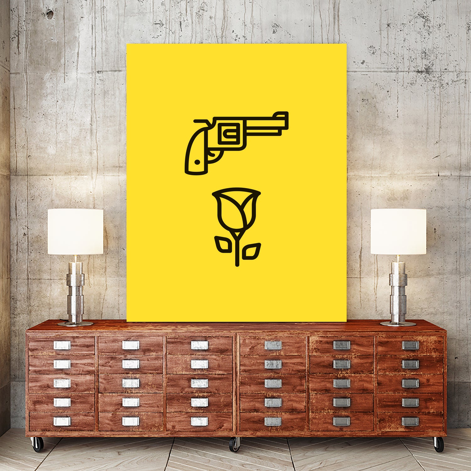 Guns N' Roses by Jaime Fernandez Peña on GIANT ART - yellow vector illustration
