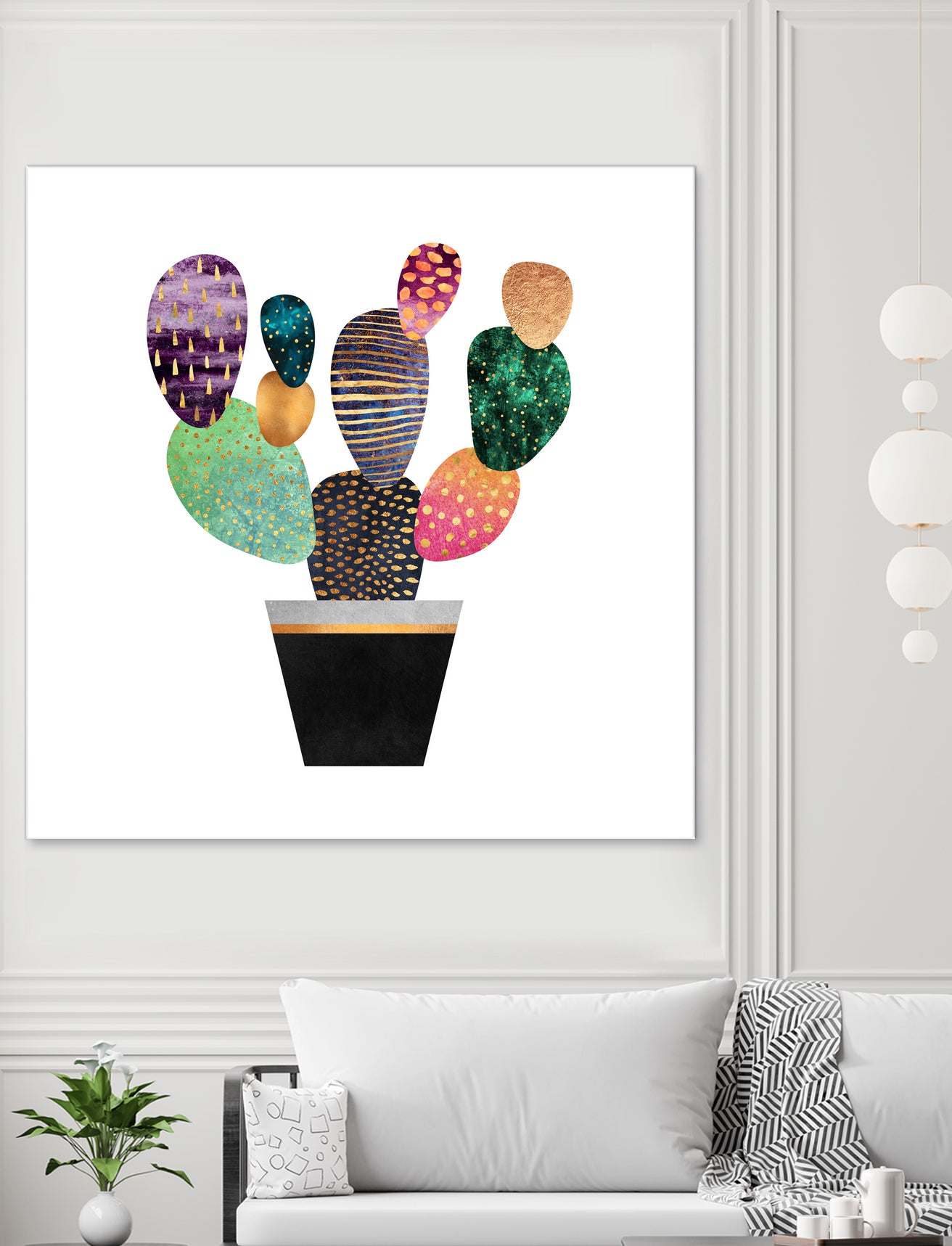 Pretty Cactus by Elisabeth Fredriksson on GIANT ART - blue mixed media