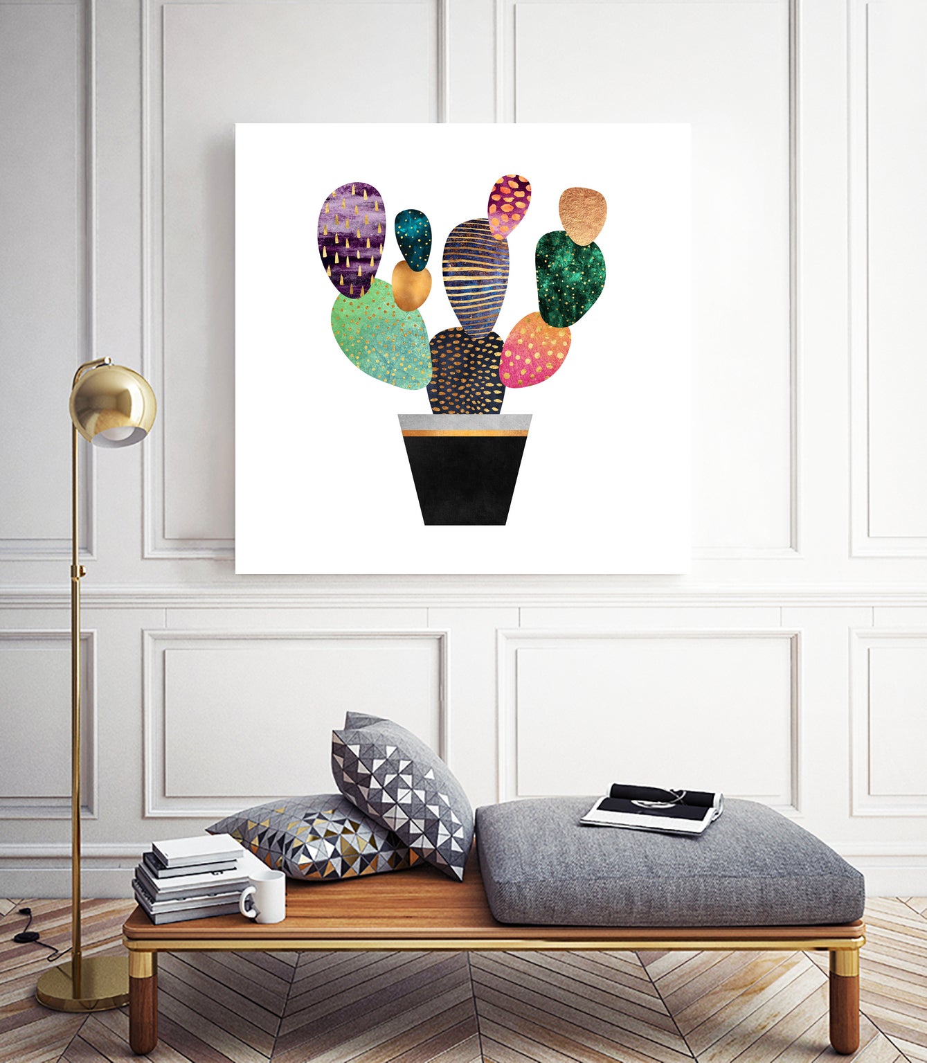 Pretty Cactus by Elisabeth Fredriksson on GIANT ART - blue mixed media
