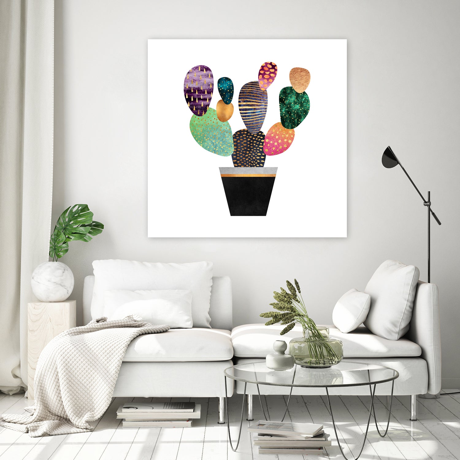 Pretty Cactus by Elisabeth Fredriksson on GIANT ART - blue mixed media