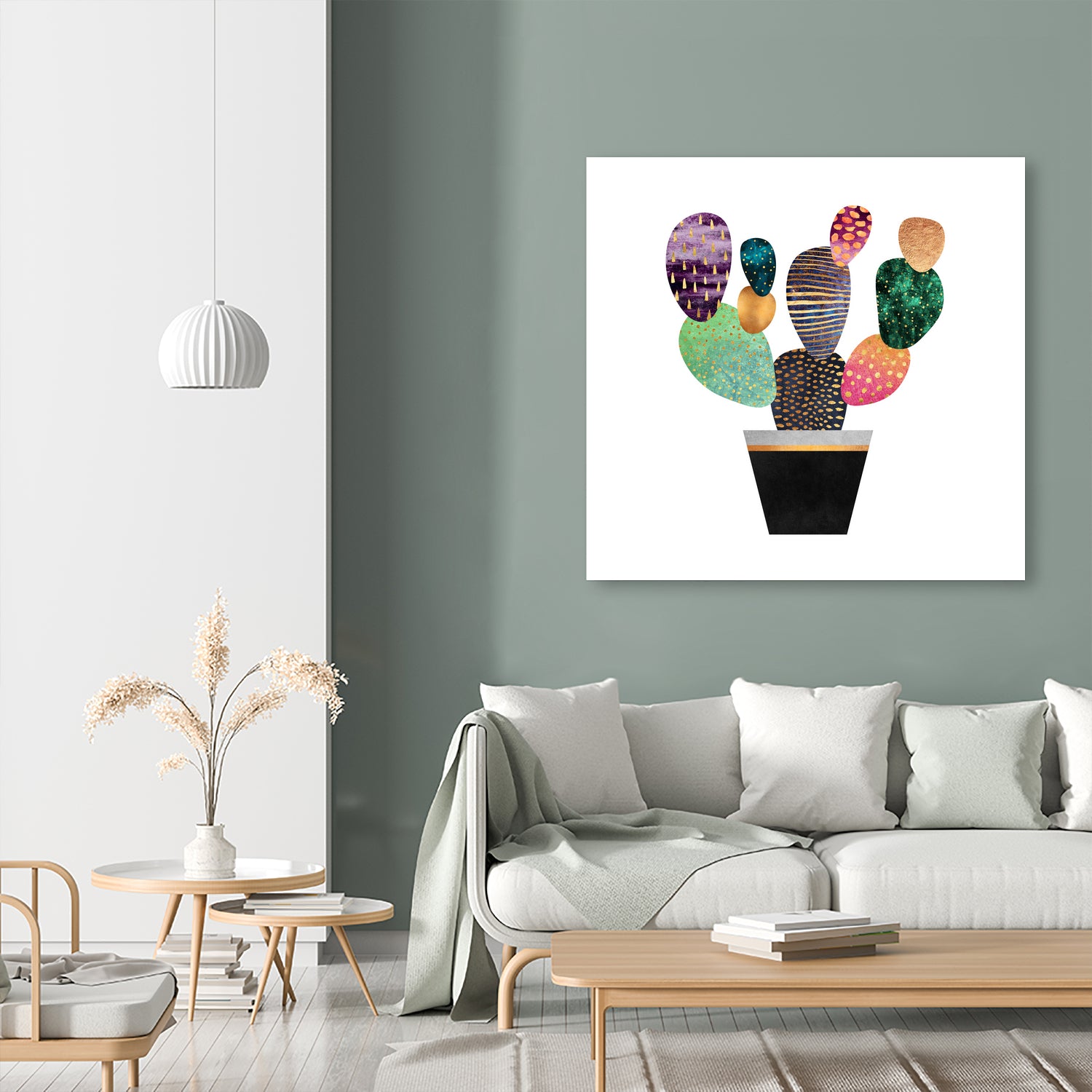 Pretty Cactus by Elisabeth Fredriksson on GIANT ART - blue mixed media