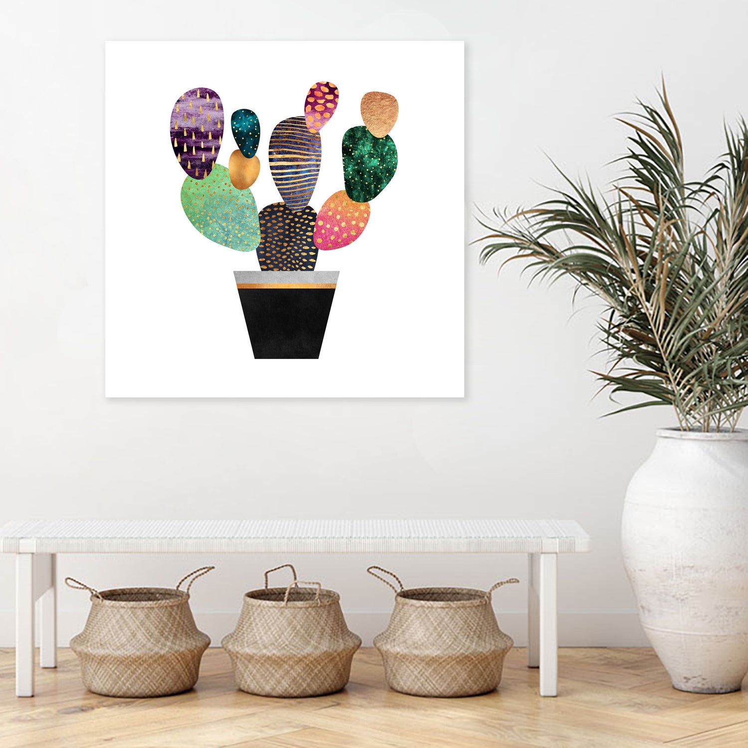 Pretty Cactus by Elisabeth Fredriksson on GIANT ART - blue mixed media