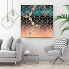 Ombre Dream Cubes by Elisabeth Fredriksson on GIANT ART - orange digital painting
