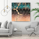 Ombre Dream Cubes by Elisabeth Fredriksson on GIANT ART - orange digital painting