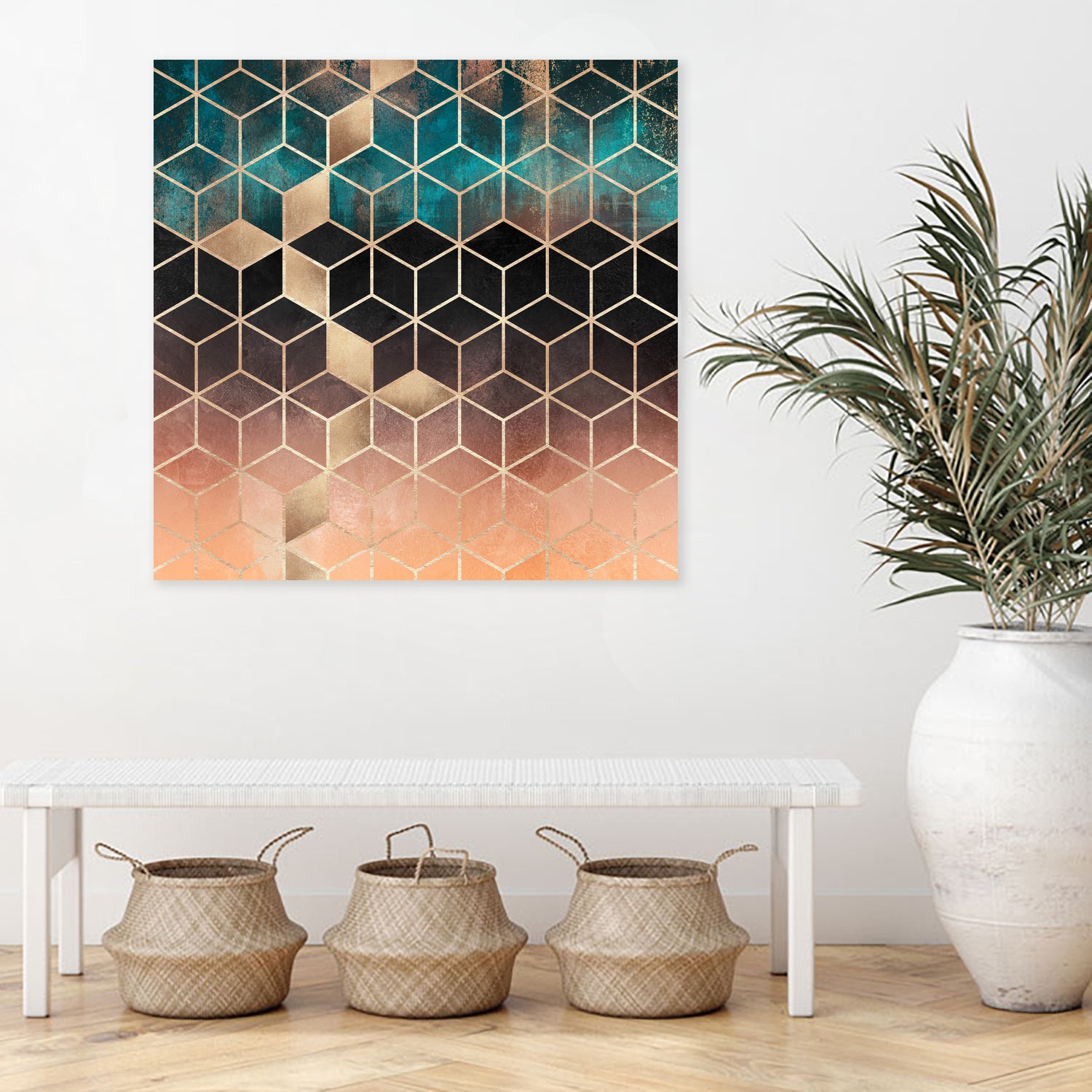 Ombre Dream Cubes by Elisabeth Fredriksson on GIANT ART - orange digital painting