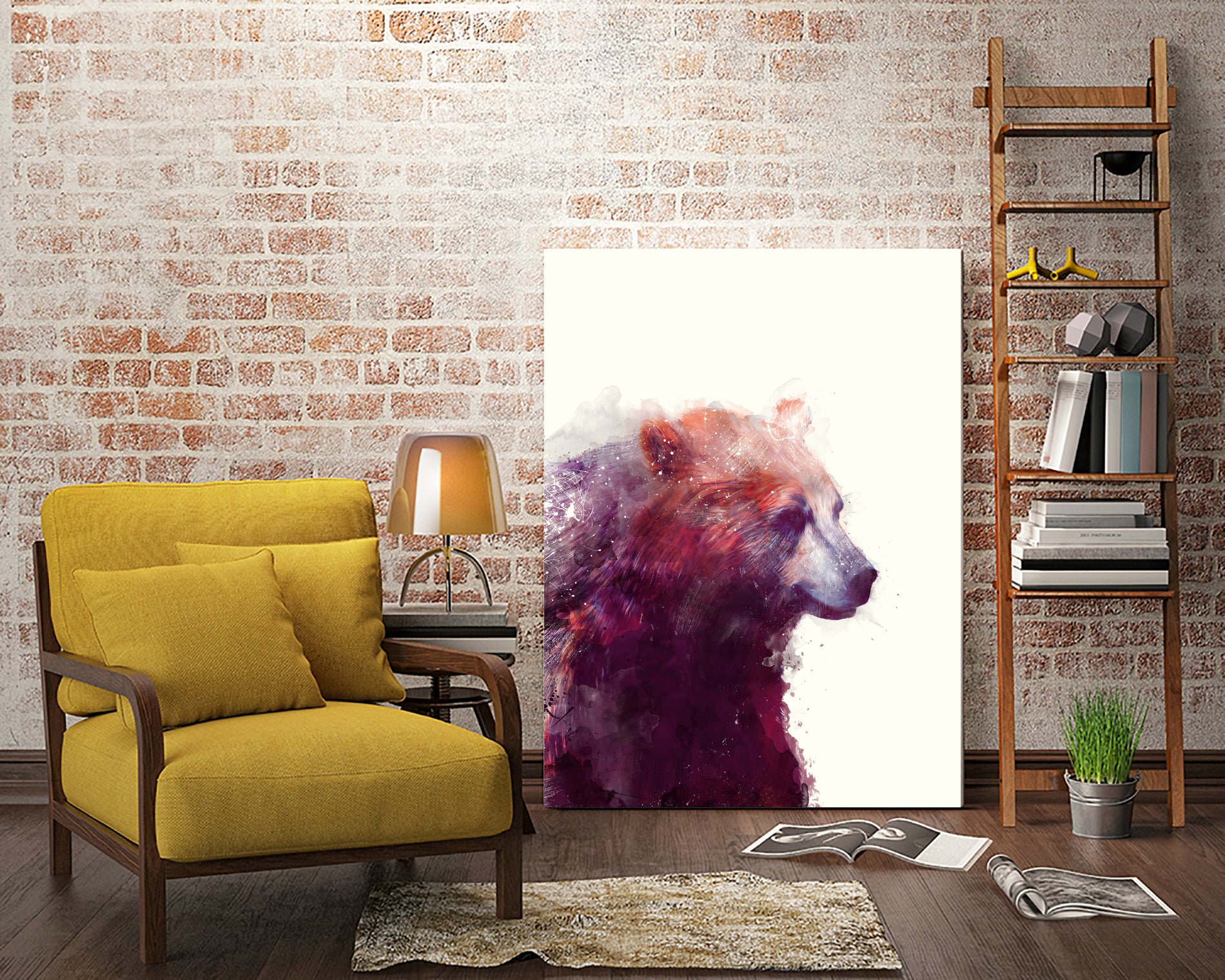 Bear Calm by Amy Hamilton on GIANT ART - mixed media