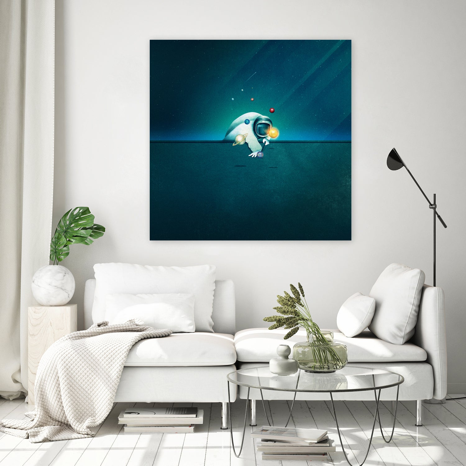 Astronaut Billards by Romina Lutz on GIANT ART - green digital painting