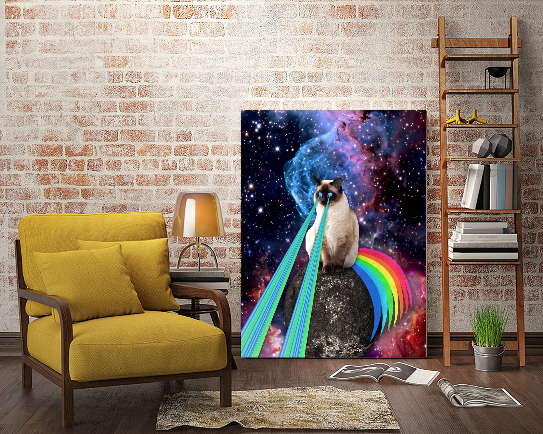 SIAMESE LASER CAT by Gloria Sánchez on GIANT ART - blue photo illustration