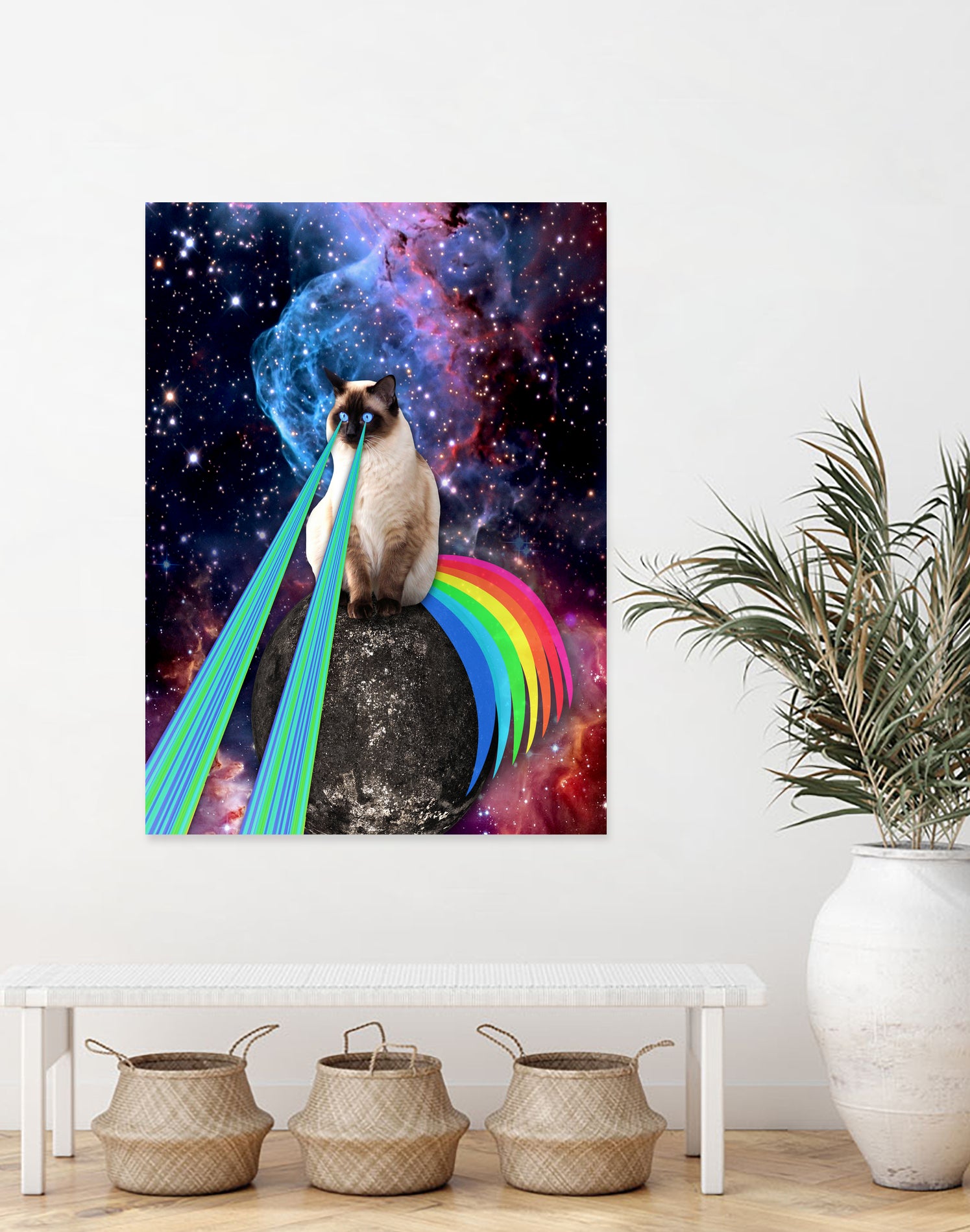 SIAMESE LASER CAT by Gloria Sánchez on GIANT ART - blue photo illustration