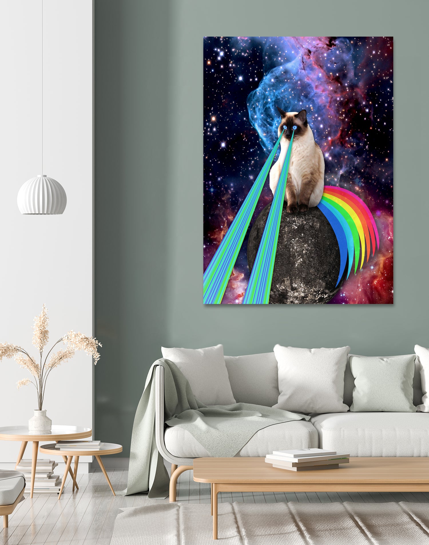 SIAMESE LASER CAT by Gloria Sánchez on GIANT ART - blue photo illustration