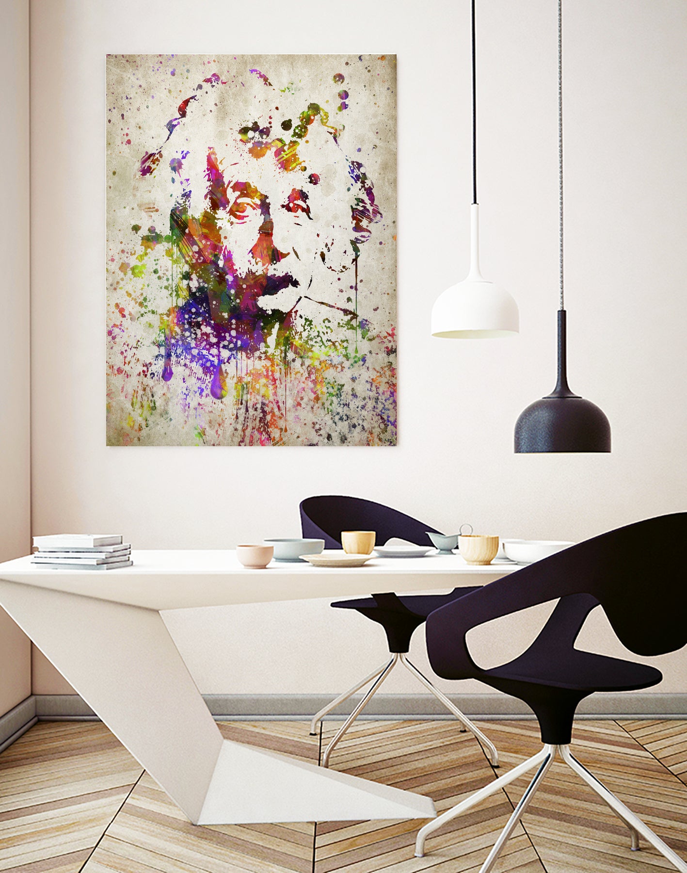 Albert Einstein in Color by Aged Pixel on GIANT ART - red digital drawing