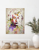 Albert Einstein in Color by Aged Pixel on GIANT ART - red digital drawing