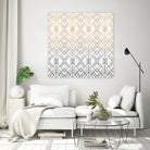 Gold And Grey Geo by Elisabeth Fredriksson on GIANT ART - white digital painting