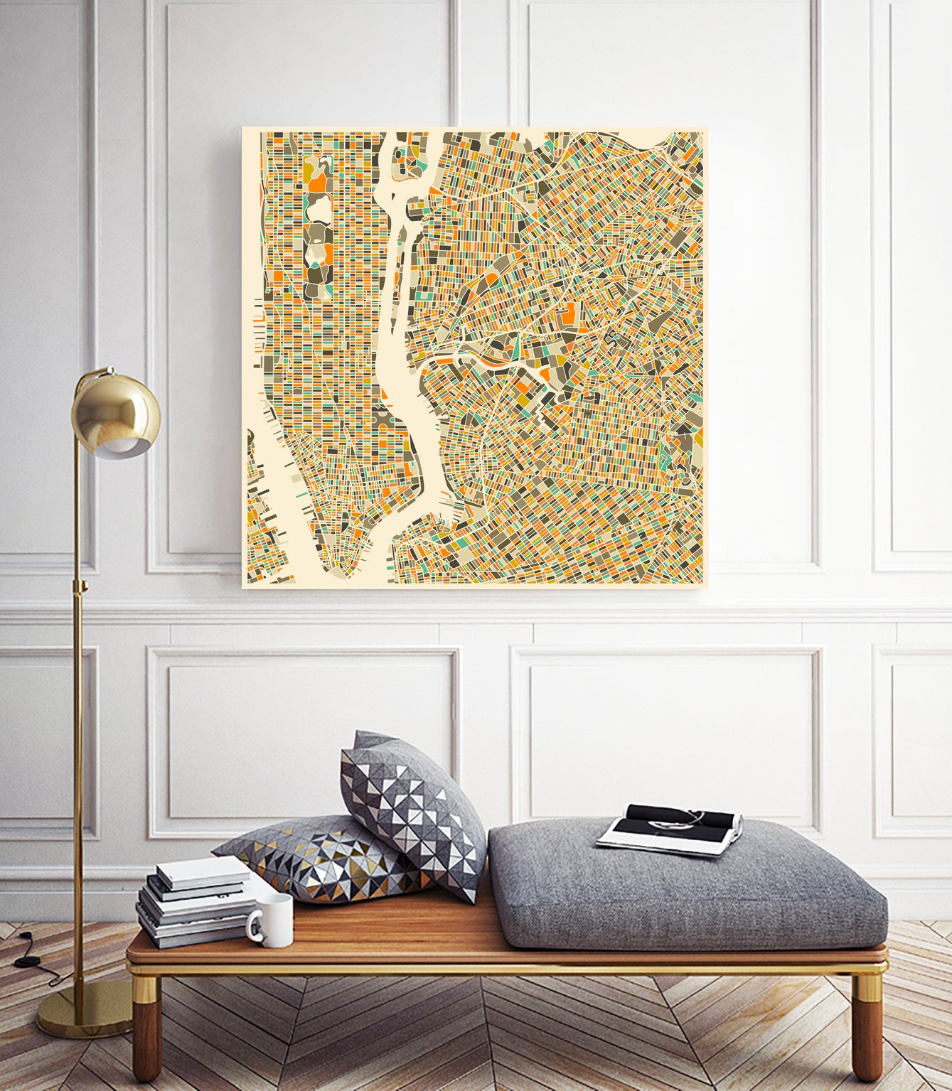 New York by Jazzberry Blue on GIANT ART - orange vector illustration