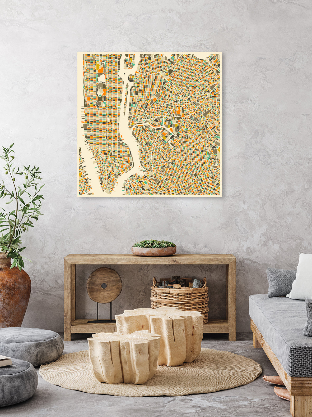 New York by Jazzberry Blue on GIANT ART - orange vector illustration