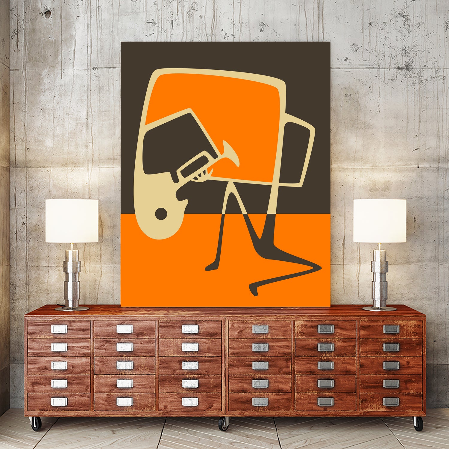 The Blues' Horn by Jazzberry Blue on GIANT ART - orange vector illustration