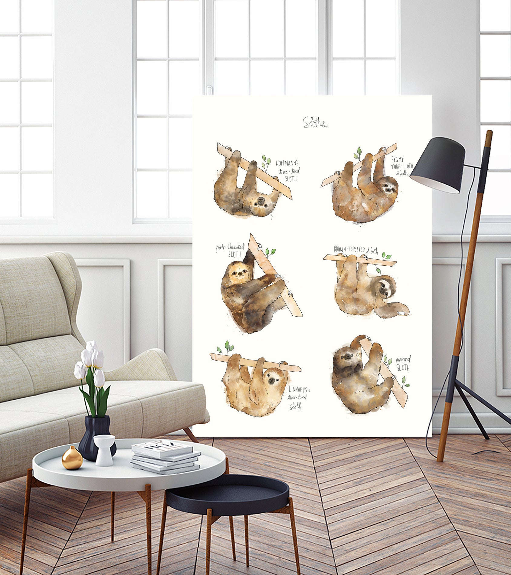 Sloths by Amy Hamilton on GIANT ART - brown mixed media